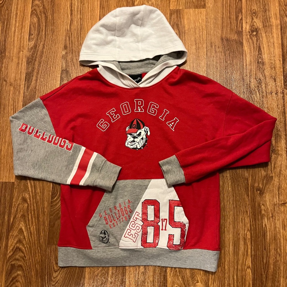 Georgia Bulldogs Hoodie Sweatshirt Kids‎ XL 16 Red Grey College Football